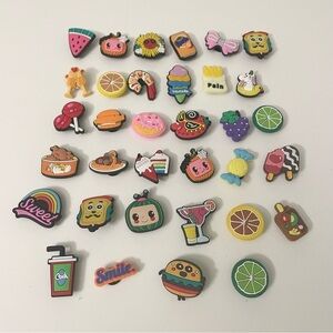 Croc Charms Lot of 34 Assorted Food Charms Donut Watermelon Burger
